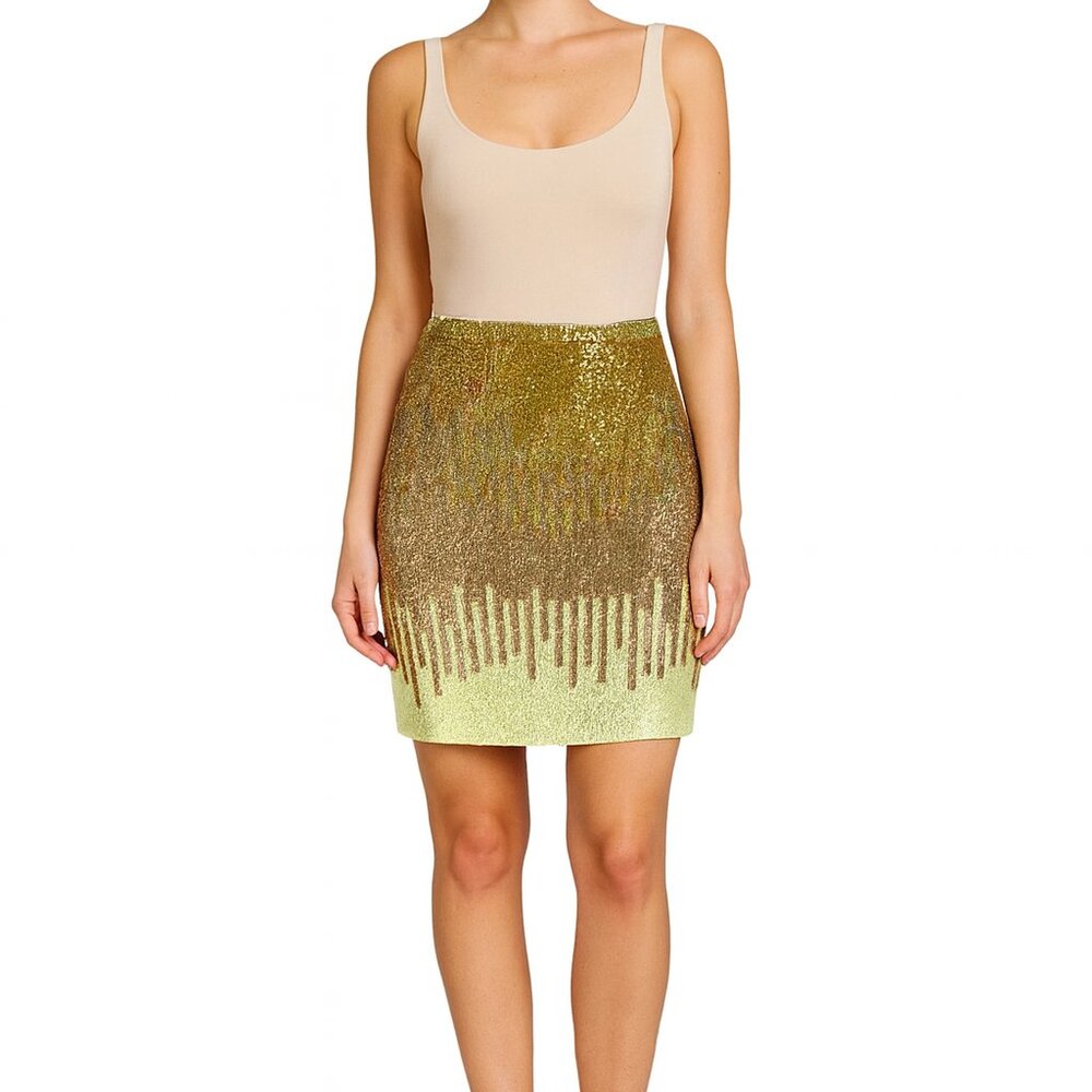 Versace Collection gold sequins mini skirt size 42